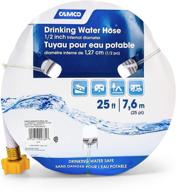 🚰 camco 25ft tastepure drinking water hose - lead & bpa free, maximum kink resistance - 1/2" inner diameter (22735) | white logo