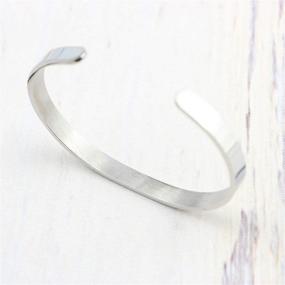 img 1 attached to 👯 Personalized Stainless Steel Sister Bracelet: Engraved Mantra Cuff Bangle Jewelry for Best Friend