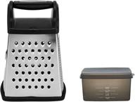 🧀 farberware professional 4-sided stainless steel grater: efficient boxed design in sleek black logo