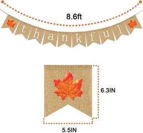 img 2 attached to Берлаповый транспарант "Благодарен" - стенное украшение на День благодарения, рустиковый осенний транспарант для декора "Благодарен