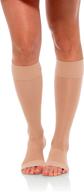 🧦 jomi compression knee high collection, sheer open toe, 15-20mmhg, medium size, natural color логотип