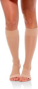 img 4 attached to 🧦 Jomi Compression Knee High Collection, Sheer Open Toe, 15-20mmHg, Medium Size, Natural Color