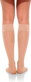 img 2 attached to 🧦 Jomi Compression Knee High Collection, Sheer Open Toe, 15-20mmHg, Medium Size, Natural Color