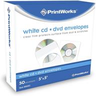 конверты для cd/dvd printworks (00493) - сертифицировано по fsc, 50 штук, 5” x 5”: высококачественное решение для хранения. логотип