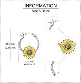 img 1 attached to 🌻 ONEFINITY Sterling Silver Sunflower Hoop Earrings - Sunflower Jewelry Earrings for Women and Girls, Perfect Gift Idea