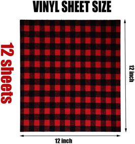 img 2 attached to 🎄 12-Pack Buffalo Plaid Heat Transfer Fabric Sheets by Windbom - 12x12 Inch Printed Vinyl Sheets for Christmas Cloth Craft, Adhesive Iron-on Fabric - Not HTV