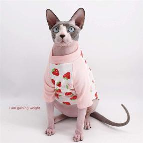 img 1 attached to 🐱 Sphynx Hairless Cat Cute Summer Cotton T-Shirts: Breathable Milk Bottle Pattern Pet Clothes, Round Collar Vest Kitten Shirts: Sleeveless Apparel for Cats & Small Dogs