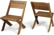 🪑 estelle indoor farmhouse acacia wood chairs (set of 2), sandblast teak finish by christopher knight home - elegant and sturdy furniture for your home logo