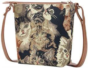 img 3 attached to 🐱 CAT Women's Handbags & Wallets: Adjustable Lightweight Signare Tapestry Sling