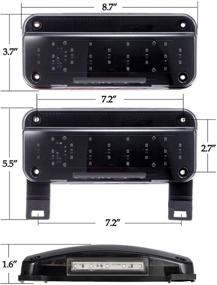 img 1 attached to 🔴 Части Partsam красные светодиодные комбинированные задние фонари RV низкого профиля - идеальные накладные светодиодные фонари для автодомов RV - стоп-сигнал, поворотный сигнал, тормозной сигнал, задние фонари с держателем номерного знака и дымчатыми линзами - элегантная черная база - продается парами.