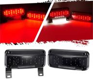 🔴 части partsam красные светодиодные комбинированные задние фонари rv низкого профиля - идеальные накладные светодиодные фонари для автодомов rv - стоп-сигнал, поворотный сигнал, тормозной сигнал, задние фонари с держателем номерного знака и дымчатыми линзами - элегантная черная база - продается парами. логотип