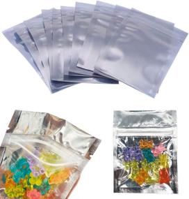 img 4 attached to 🔒 100 Pack Resealable Clear Ziplock Mylar Bags - Luckycivia Smell Proof Pouch Aluminum Foil Zip Lock Bulk Food Storage Bag (3x4 inch)