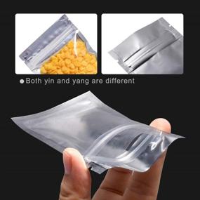 img 2 attached to 🔒 100 Pack Resealable Clear Ziplock Mylar Bags - Luckycivia Smell Proof Pouch Aluminum Foil Zip Lock Bulk Food Storage Bag (3x4 inch)
