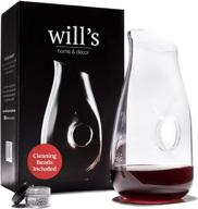 🍷 glass decanter red wine aerator - accessories for gifting - clear carafe with cleaning beads - holds 750ml bottle логотип