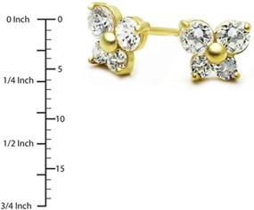 img 3 attached to Exquisite Solid 14K Gold Cartilage Earrings with CZ Stone - Small Butterfly Studs with Screwback