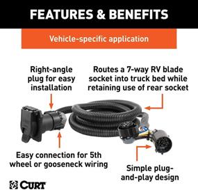 img 2 attached to CURT 56070 7-Foot Vehicle-Side 7-Pin Trailer Wiring Harness Extension, Select Chevrolet, Dodge, Ford, GMC, Nissan, Ram, Toyota - Black