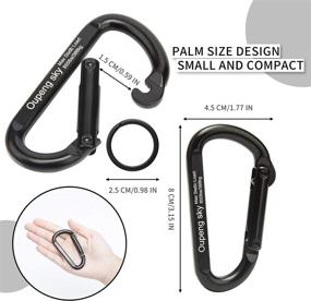 img 2 attached to 🔒 855lbs Heavy Duty Carabiner Clip 4 Pack - Ideal for Hammocks, Camping, Hiking, Keychains, Outdoors and Gym! Perfect for Dog Leash, Harness and Key Ring - Black