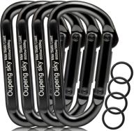 🔒 855lbs heavy duty carabiner clip 4 pack - ideal for hammocks, camping, hiking, keychains, outdoors and gym! perfect for dog leash, harness and key ring - black логотип