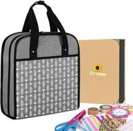 👜 yarwo scrapbooking tote bag, craft tools organizer for supplies, grey with arrow (patented design) logo