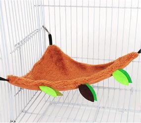 img 1 attached to 🌳 Forest Pattern 5pcs Hamster Hammock: Warm Bed, Nest & Cage Toys - Leaf Hanging Tunnel and Swing Set for Sugar Glider, Squirrel, Hamster - Ideal for Playing and Sleeping