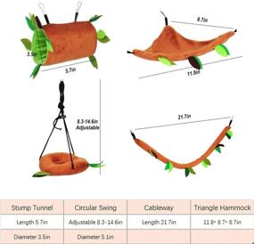 img 3 attached to 🌳 Forest Pattern 5pcs Hamster Hammock: Warm Bed, Nest & Cage Toys - Leaf Hanging Tunnel and Swing Set for Sugar Glider, Squirrel, Hamster - Ideal for Playing and Sleeping
