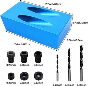 img 3 attached to 🔩 14 Piece Pocket Hole Jig Kit, 15° Angle Drilling Holes, Drive Adapter Set for Woodworking (6/8/10mm)