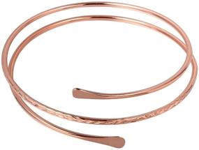 img 4 attached to 💫 MANZHEN Gold Swirl Adjustable Arm Bracelet - Simple Upper Arm Armband Cuff with Charm - Stylish Jewelry Accessory