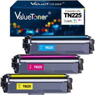 🖨️ valuetoner compatible tn221 tn225 toner cartridge 3-pack for brother hl-3140cw hl-3180cdw hl-3170cdw mfc-9330cdw - cyan magenta yellow logo