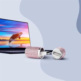 img 1 attached to Жемчужная USB-флеш-драйв с кристаллами, 64 ГБ, розового цвета, с USB 2.0, милая модная бижутерия с блестками, кристаллический USB-накопитель "женская помада" с брелоком, металлическая флешка - пишущая ручка 64 ГБ памяти в розовом цвете