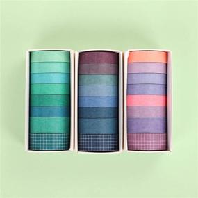 img 3 attached to 🎨 Washi Tape Set of 24 Rolls, Decorative Masking Tape in Morandi Colors for Arts & Crafts, Gift Wrapping, Scrapbooking, Labeling or Coding