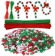 livder christmas beads wreath cane ornament kit with 1500 triangle beads, 60 chenille stems, and 64 feet of ribbons for festive xmas crafts and decorations logo