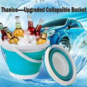 img 3 attached to 🪣 Thanice Collapsible Bucket with Handle - 5L Foldable Beach Toys Container, No Lid Folding Laundry Bucket, Small Buckets for Cleaning, Gardening, Packing, Camping, Outdoor Survival