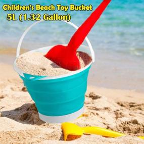 img 1 attached to 🪣 Thanice Collapsible Bucket with Handle - 5L Foldable Beach Toys Container, No Lid Folding Laundry Bucket, Small Buckets for Cleaning, Gardening, Packing, Camping, Outdoor Survival