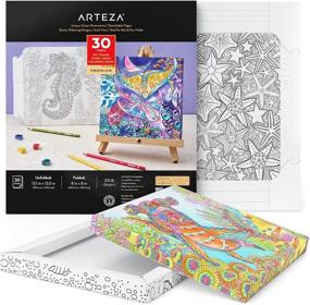 img 2 attached to 🌊 Arteza Adult Coloring Book, 12.1 x 13.5 Inches, 30 Sheets, Ocean Illustrations, 215-lb Paper, DIY Coloring Sheets Foldable Into 8 x 8 Inches Frames, Art Supplies for Relaxation, Reflection, and Crafting