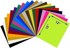 img 4 attached to 🎨 Vibrant Assorted Colors HTV Starter Pack - 20 Sheets, Ideal for DIY T-Shirts, Hats & More! Works with Silhouette Cameo, Cricut, Heat Press Machine - 12"x15