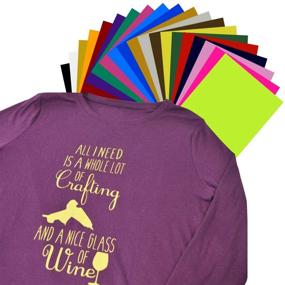 img 2 attached to 🎨 Vibrant Assorted Colors HTV Starter Pack - 20 Sheets, Ideal for DIY T-Shirts, Hats & More! Works with Silhouette Cameo, Cricut, Heat Press Machine - 12"x15