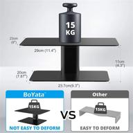 boyata monitor stand: adjustable metal computer riser for tv, pc, laptop, imac & more - black логотип