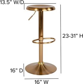 img 1 attached to 🪑 Retro Barstool in Gold Finish with Adjustable Height - Flash Furniture Madrid Series