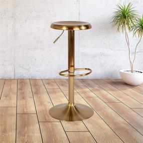 img 4 attached to 🪑 Retro Barstool in Gold Finish with Adjustable Height - Flash Furniture Madrid Series