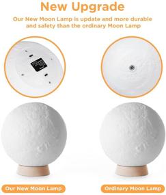 img 1 attached to 🌙 Moon Lights with LED Night Light Function, Touch & Remote Control, USB Charging Stand for Bedrooms - Perfect Holiday Gifts