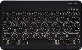 img 1 attached to INI Totetype Super Slim Portable Wireless Bluetooth 🔤 Backlit Keyboard for iPad, Android, Windows & Tablets - Black