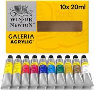 набор акриловых красок winsor & newton galeria - 0,7 жидких унций (10 штук в упаковке), набор из 10 штук, размер 7 дюймов. логотип