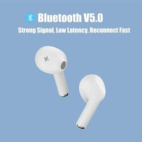 img 2 attached to Беспроводные наушники TDXTITECSSION: Bluetooth 5.0 c микрофоном и Hi-Fi стерео, идеально подходят для спорта и работы (белые) - купить сейчас!