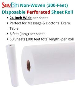 img 3 attached to 🛏️ SavBin Disposable 24"x70" Non-Woven Perforated Extra-Thick Bed & Table Roll - (1-Roll/350-Feet Long/50 Sheets per Roll) Ideal for Massage, Hospital, Chiropractor, Waxing, Tattoo Tables and Beds