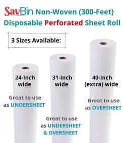 img 2 attached to 🛏️ SavBin Disposable 24"x70" Non-Woven Perforated Extra-Thick Bed & Table Roll - (1-Roll/350-Feet Long/50 Sheets per Roll) Ideal for Massage, Hospital, Chiropractor, Waxing, Tattoo Tables and Beds