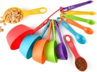 colorful set of 12 stackable measuring cups and spoons - ideal for measuring dry and liquid ingredients in baking and cooking (random color) logo