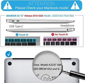 img 3 attached to 🥑 IBENZER MacBook Air 13 inch Case M1 A2337 A2179 A1932 - Avocado Green, Hard Shell + Keyboard Cover + Screen Film - 2018-2021 Retina Display with Touch ID (AT13-AVGN+2)