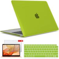 🥑 ibenzer macbook air 13 inch case m1 a2337 a2179 a1932 - avocado green, hard shell + keyboard cover + screen film - 2018-2021 retina display with touch id (at13-avgn+2) logo