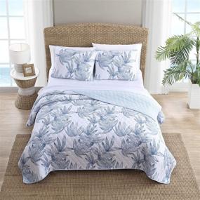 img 3 attached to 🛏️ Tommy Bahama Kayo Collection Quilt Set: 100% Cotton, Cozy, Soft, Breathable - Reversible & Medium-Weight for All Season Bedding, King, Blue