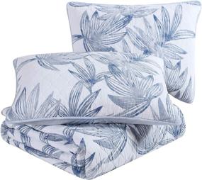 img 1 attached to 🛏️ Tommy Bahama Kayo Collection Quilt Set: 100% Cotton, Cozy, Soft, Breathable - Reversible & Medium-Weight for All Season Bedding, King, Blue